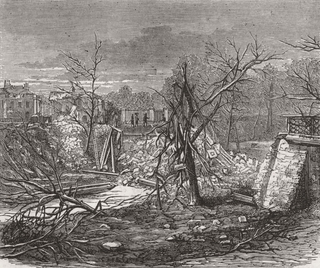 LONDON. Explosion, Regent's Canal. ruins 1874 old antique print picture