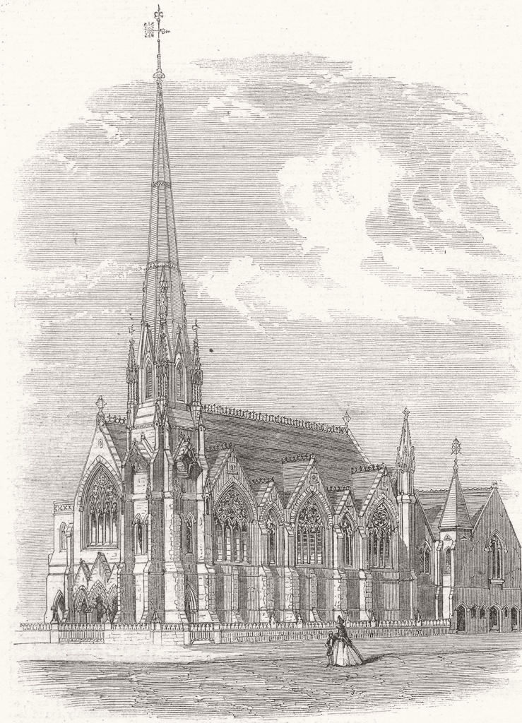 Associate Product WARCS. Church of Messiah, Broad St, Birmingham 1862 old antique print picture