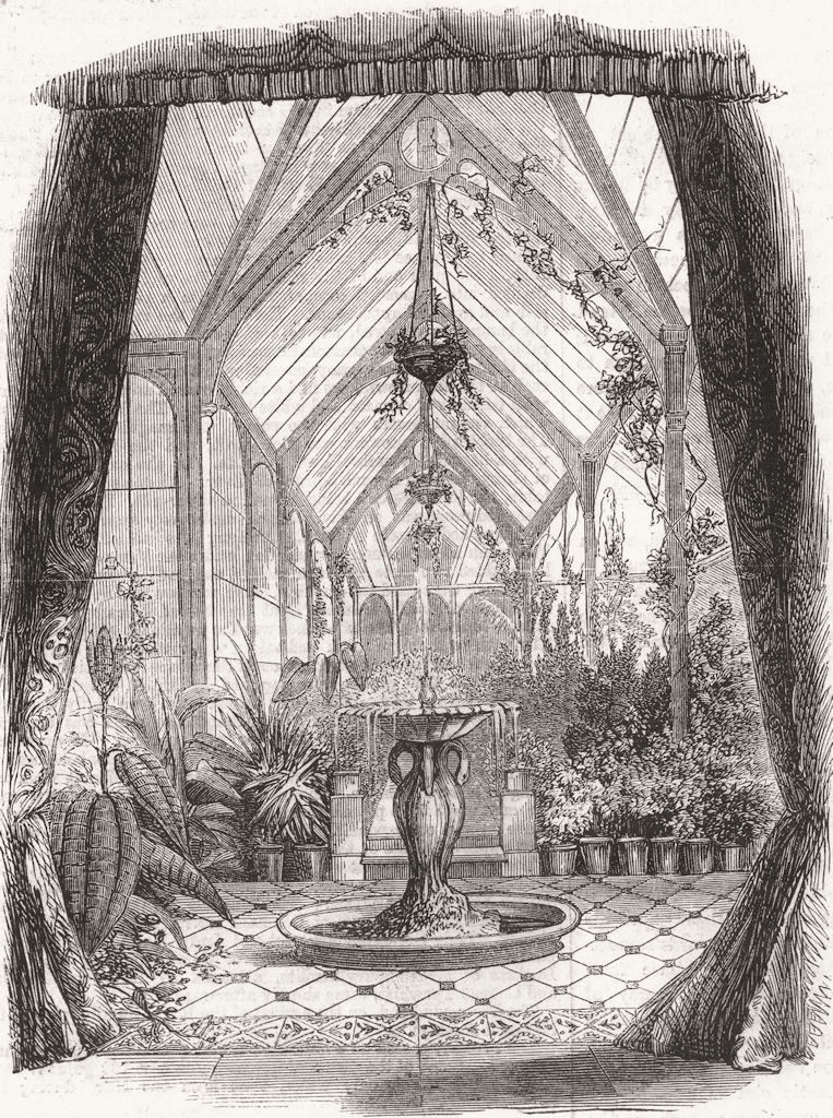 Associate Product ISLE OF WIGHT. Conservatory, St Clare 1862 old antique vintage print picture