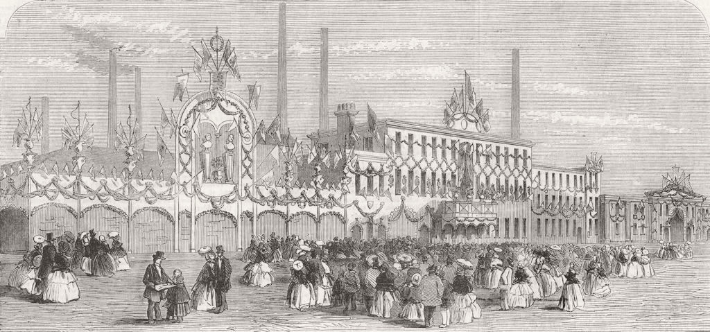 Associate Product YORKS. Works of the Mayor of Leeds 1858 old antique vintage print picture