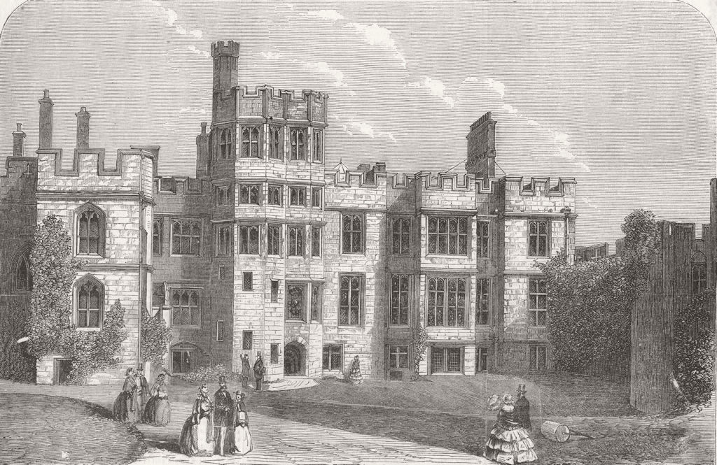 WARCS. Armoury, Warwick Castle 1858 old antique vintage print picture