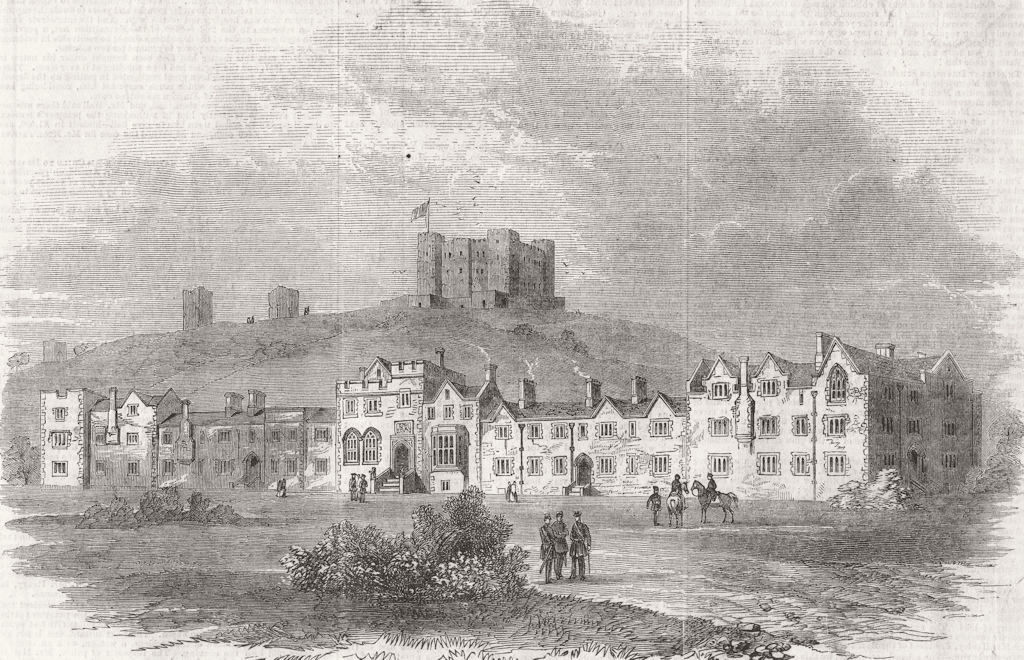 Associate Product KENT. Officers new Barracks, Dover Castle 1859 old antique print picture