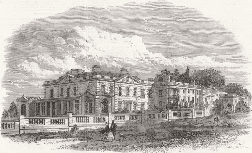 NORFOLK. Gunton Hall(Lord Suffield), Royal visit 1865 old antique print