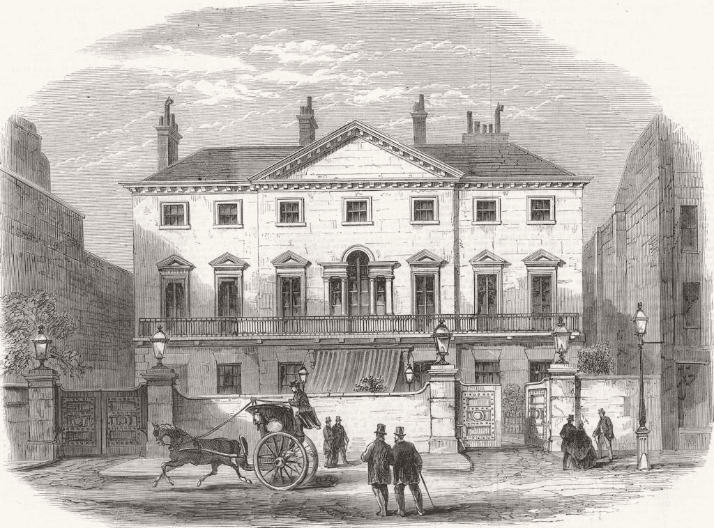 LONDON. Cambridge House, Piccadilly(Lord Palmerston) 1865 old antique print