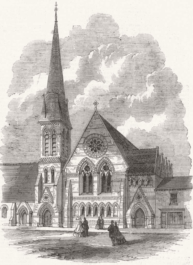 WARCS. Wesleyan Chapel, Aston Villa, Lozells 1865 old antique print picture