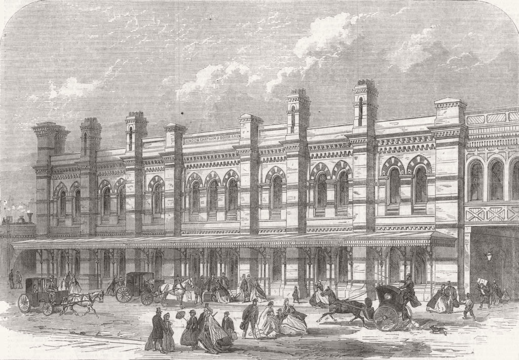 Associate Product LONDON. The Ludgate-Hill Station 1865 old antique vintage print picture