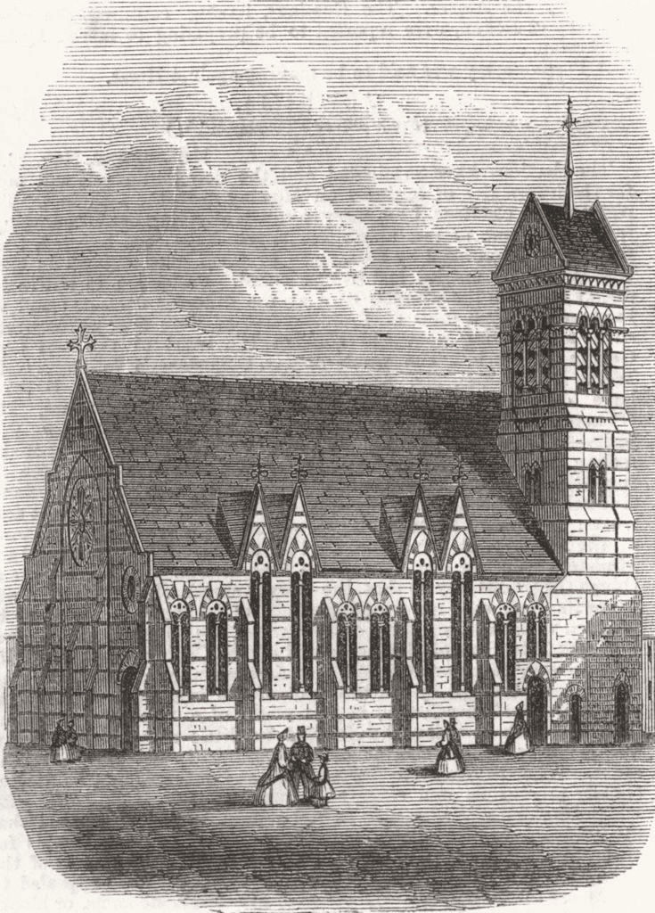 KENT. Christ Church, Deptford 1865 old antique vintage print picture