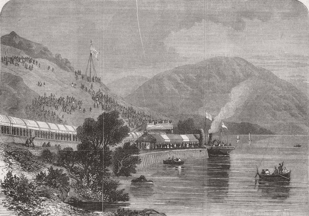 SCOTLAND. Queen, Glasgow Waterworks, Loch Katrine 1859 old antique print