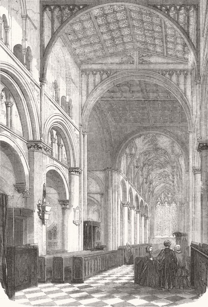 Associate Product WILTS. Salisbury. Cathedral of Christ Church 1856 old antique print picture