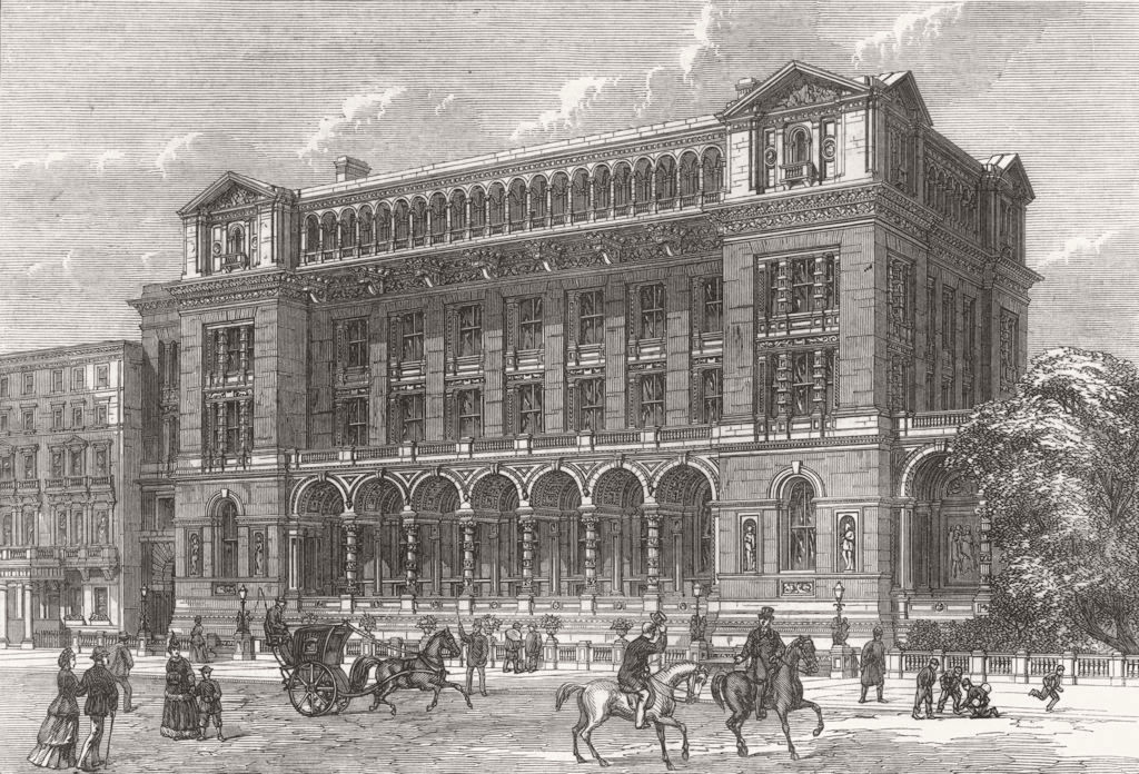 LONDON. New Science Schools, South Kensington 1872 old antique print picture