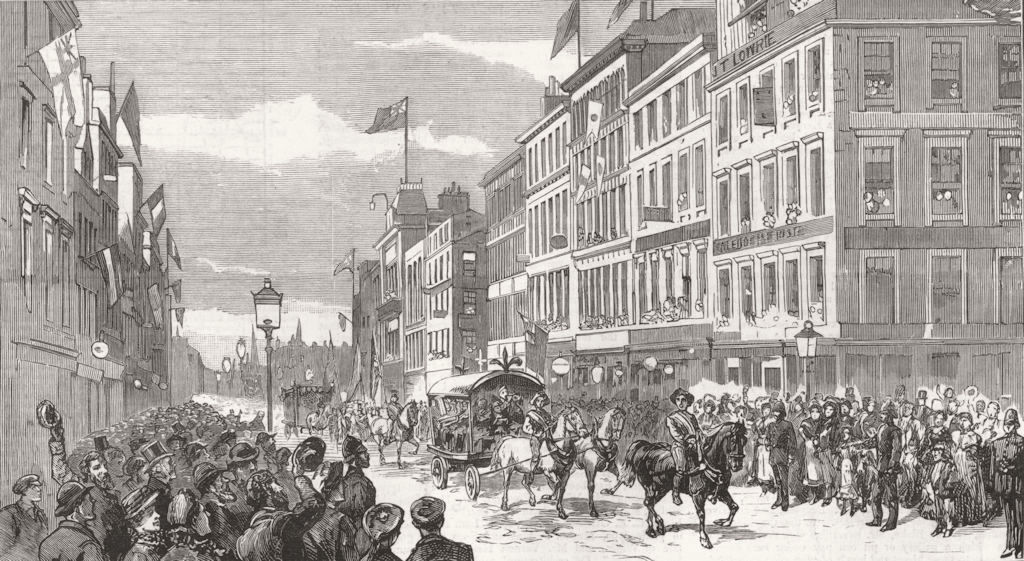 SCOTLAND. Glasgow. parade, Argyll St from Jamaica St 1883 old antique print