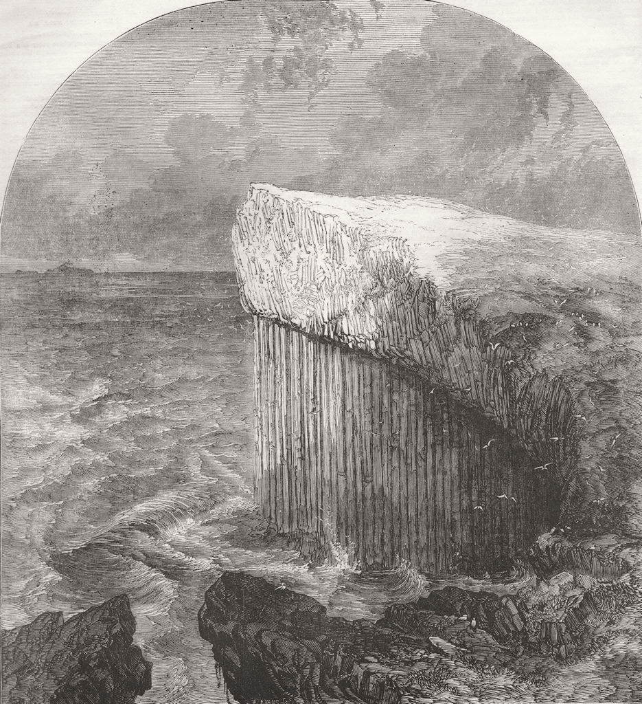 SCOTLAND. The Cave of Fingal, Staffa 1856 old antique vintage print picture