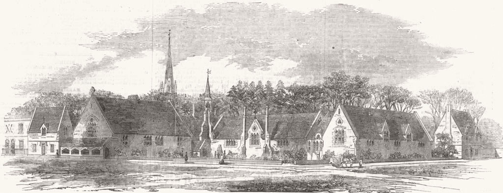 KENT. New Parochial Schools, Deptford 1856 old antique vintage print picture