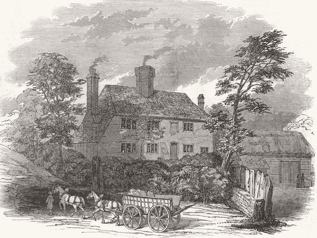 SUSSEX. Birthplace of Cobden, nr Midhurst, Sussex 1847 old antique print