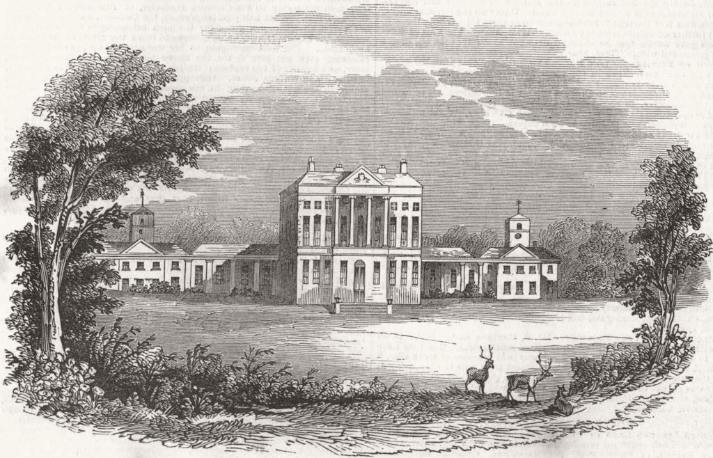 NORTHUMBS. Howick Hall 1845 old antique vintage print picture