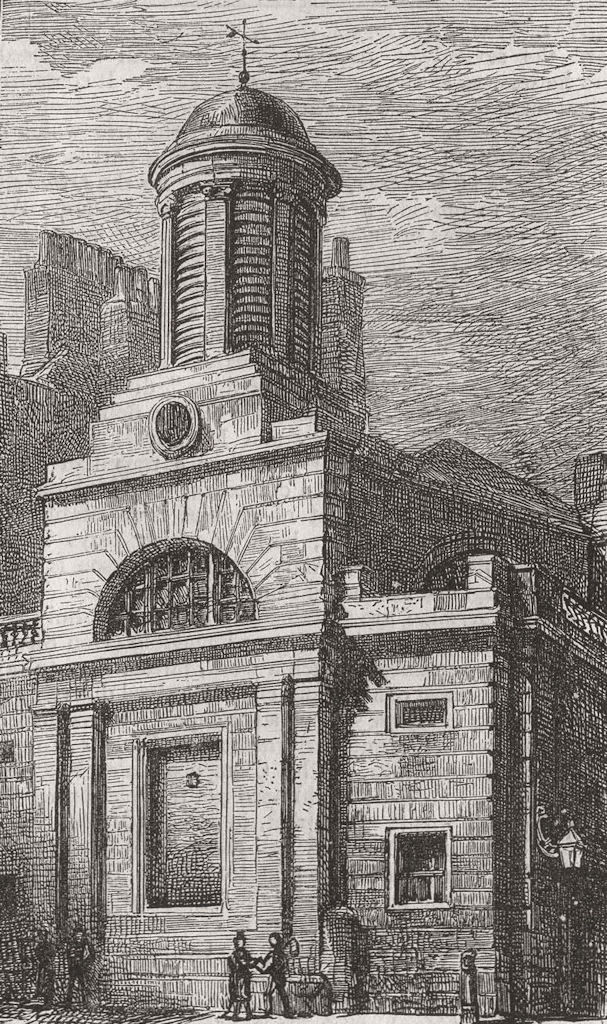 Associate Product LONDON. St Martin Outwich church, Bishopsgate 1874 old antique print picture