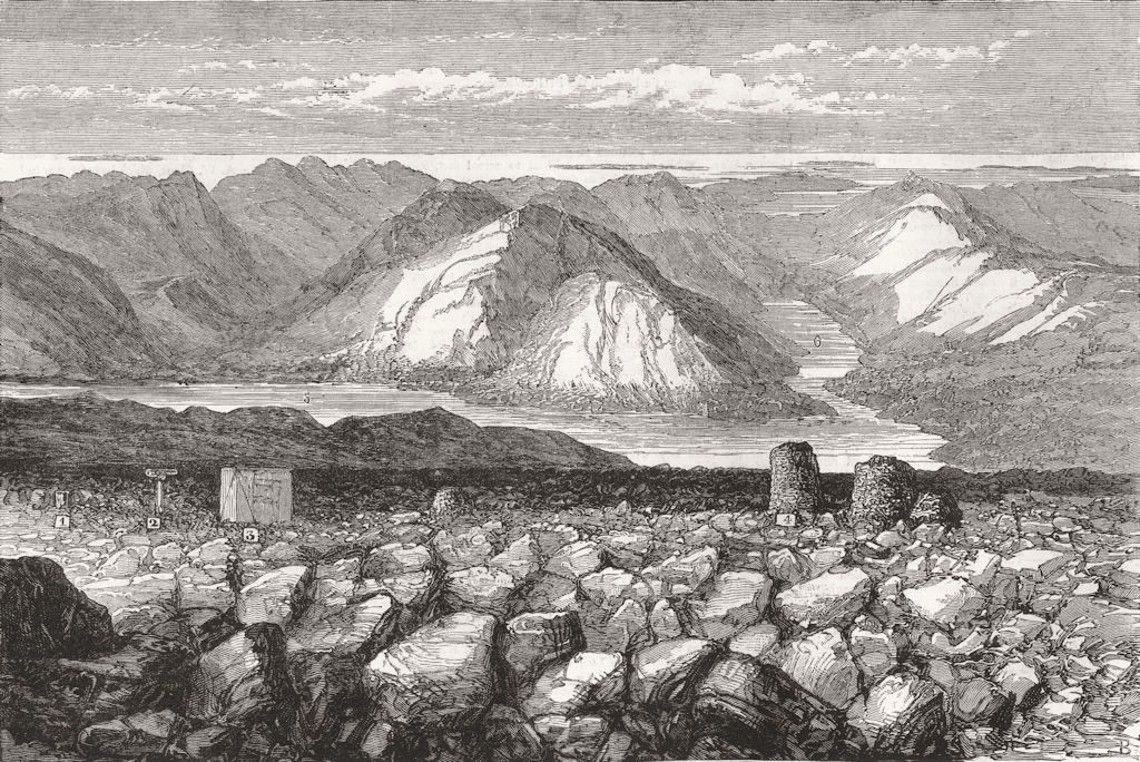 SCOTLAND. Meteorological Observatory, Ben Nevis peak 1881 old antique print