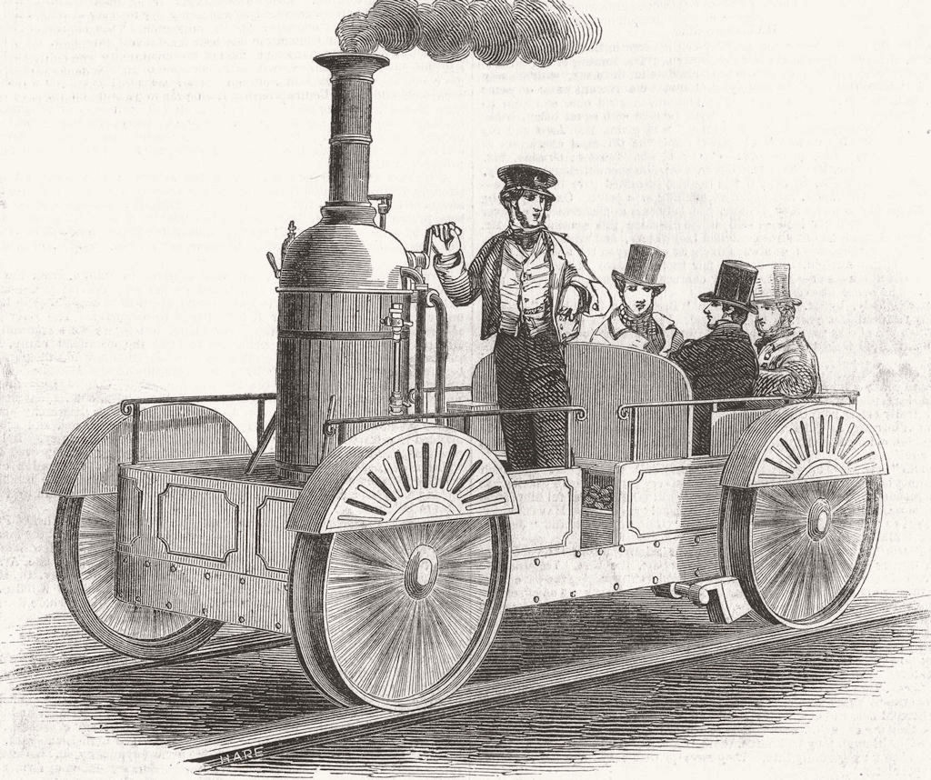 RAILWAYS. Lilliputian Locomotive Engine 1848 old antique vintage print picture