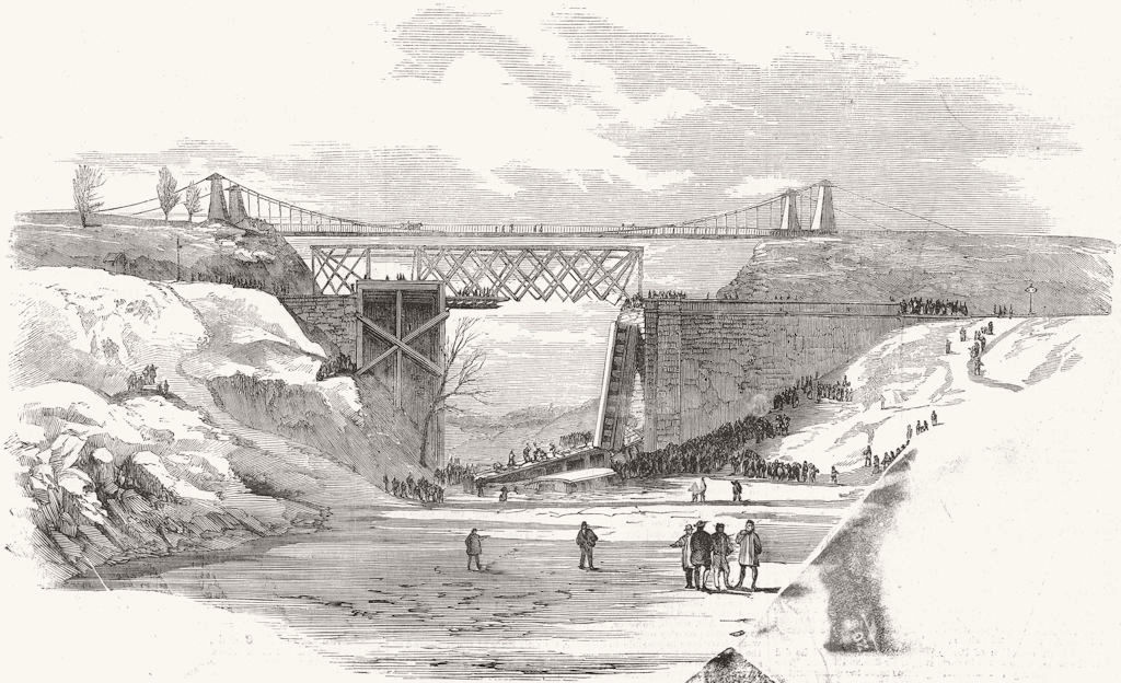HAMILTON. Accident of Gt West railway 1857 old antique vintage print picture