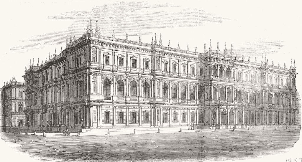FOREIGN OFFICE. 5th prize design(Thomas Bellamy)  1857 old antique print