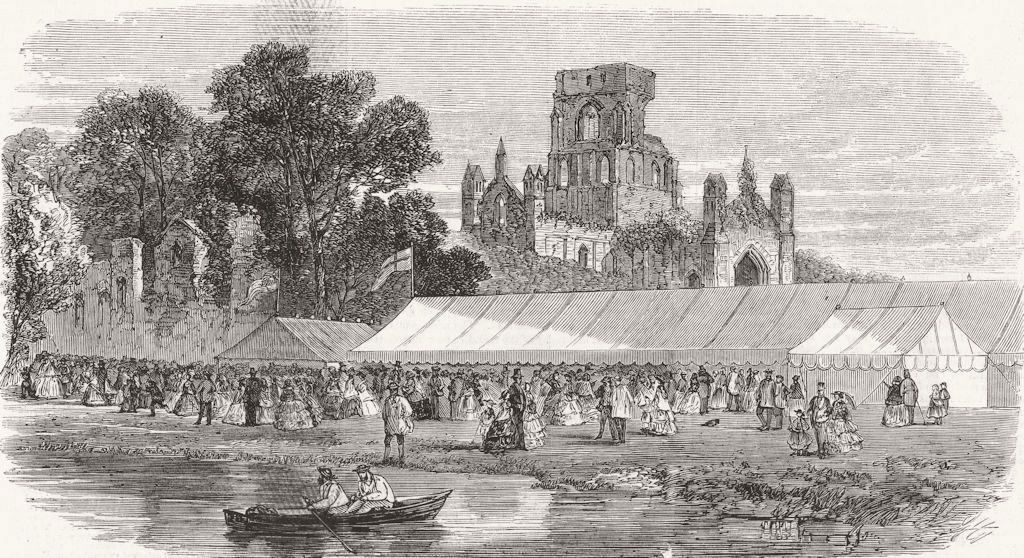 Associate Product KIRKSTALL ABBEY. Visit of British Assn 1858 old antique vintage print picture