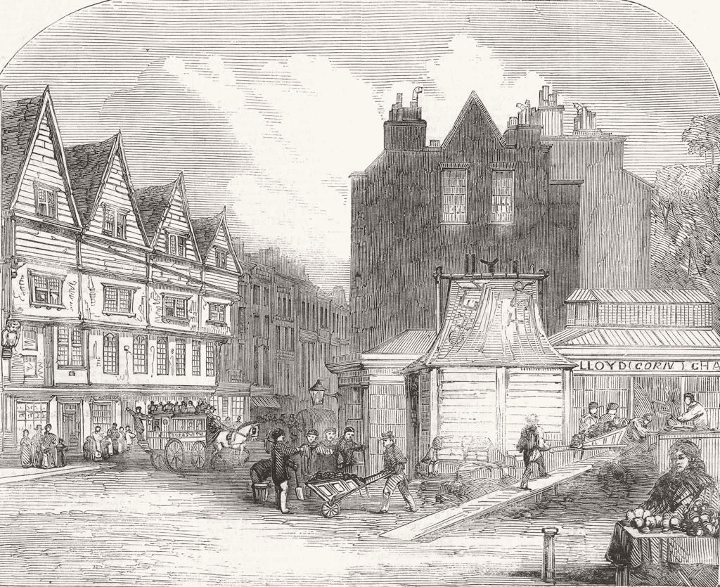 LONDON. Draining boring Operation, Gray's Inn Lane 1859 old antique print