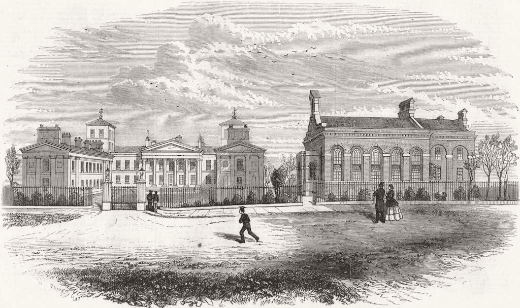 HIGHBURY. Of Metropolitan school, Park 1858 old antique vintage print picture