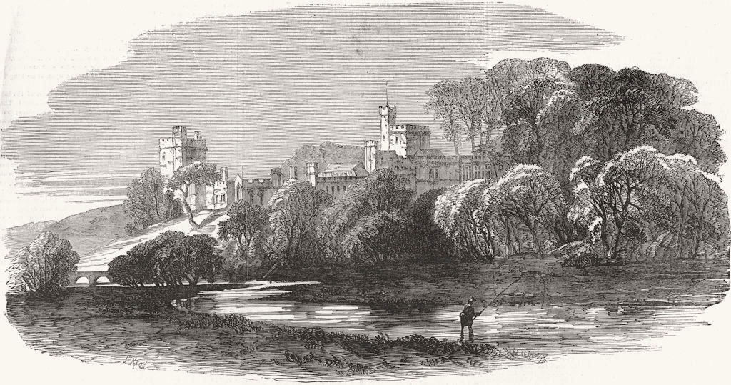 Associate Product DERBYS. Haddon Hall, from Deewell Rd 1854 old antique vintage print picture