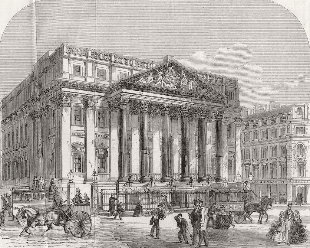 LONDON. Mansion House 1858 old antique vintage print picture