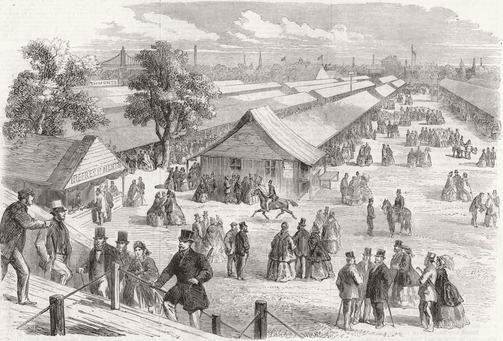 BATTERSEA. Agricultural show  1862 old antique vintage print picture