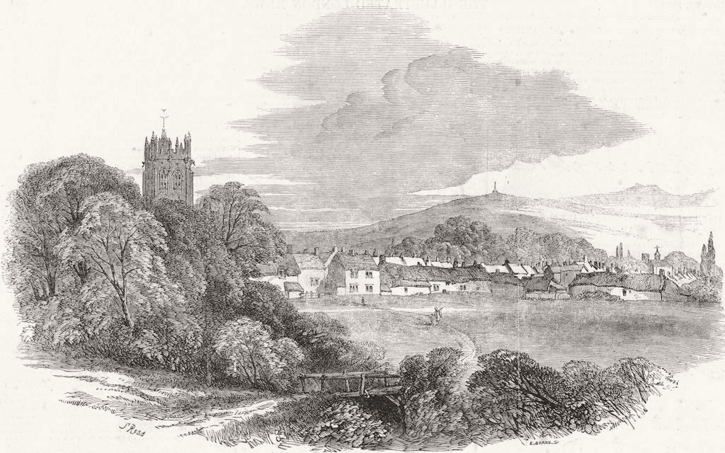 SOMERSET. Wellington, Somerset 1852 old antique vintage print picture