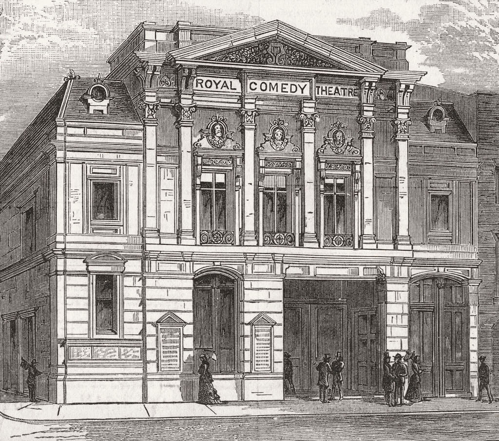 HAYMARKET. Royal Comedy Theatre, Panton Street. London 1881 old antique print