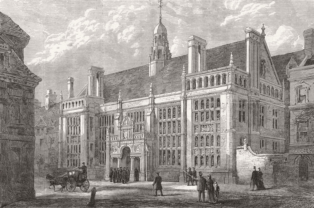 OXON. New Examination School, Oxford 1881 old antique vintage print picture