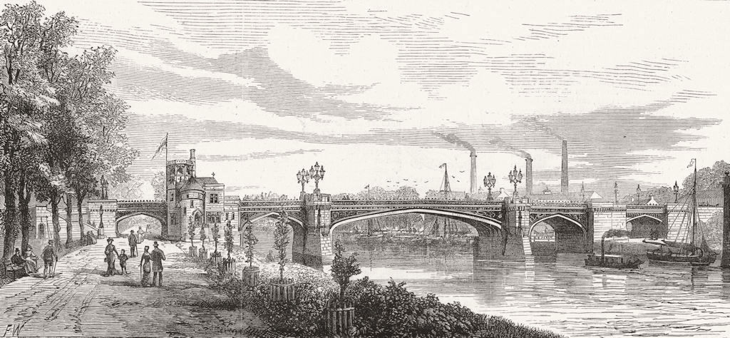 YORKS. Skeldergate Bridge, York 1881 old antique vintage print picture