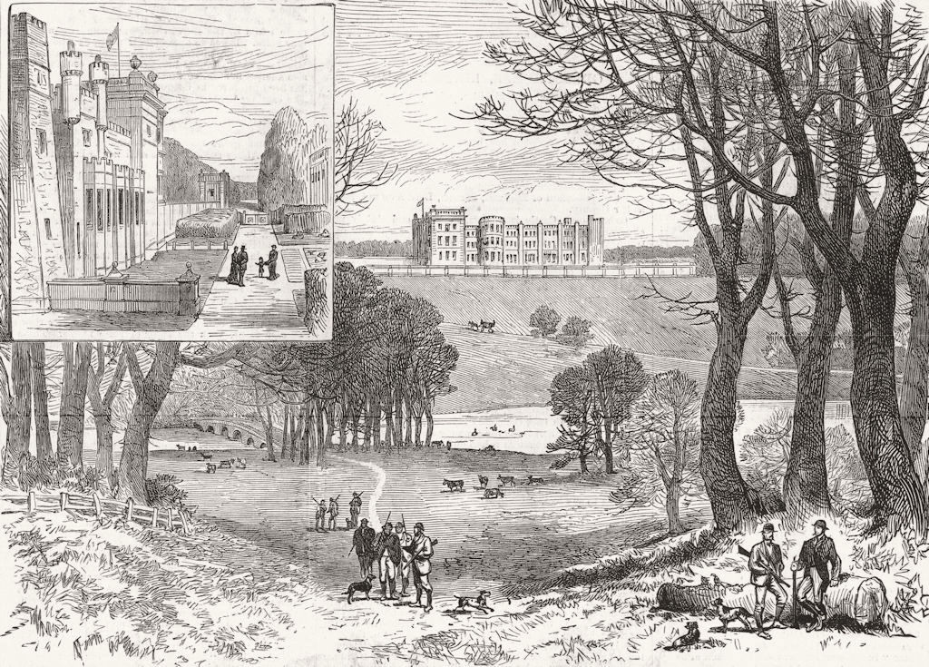 LINCS. Grimsthorpe Castle, Lincolnshire 1881 old antique vintage print picture
