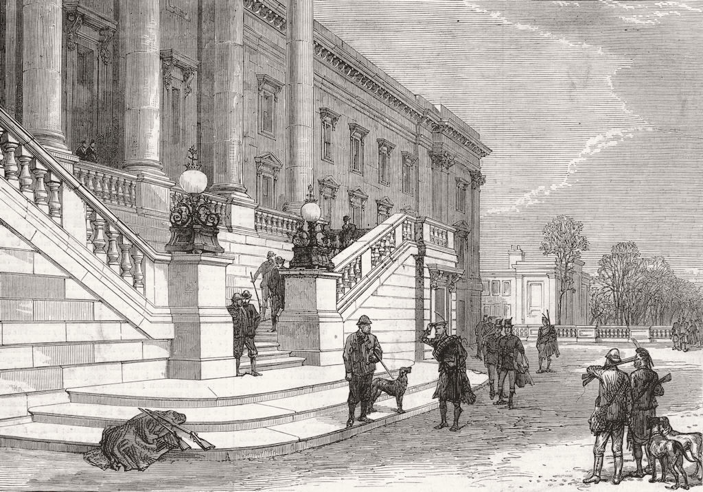 SCOTLAND. Hamilton Palace, North Front 1878 old antique vintage print picture