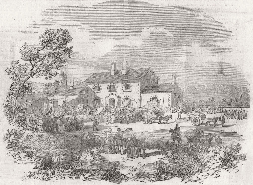 IRELAND. Demo, Mulla, Tullamore 1855 old antique vintage print picture