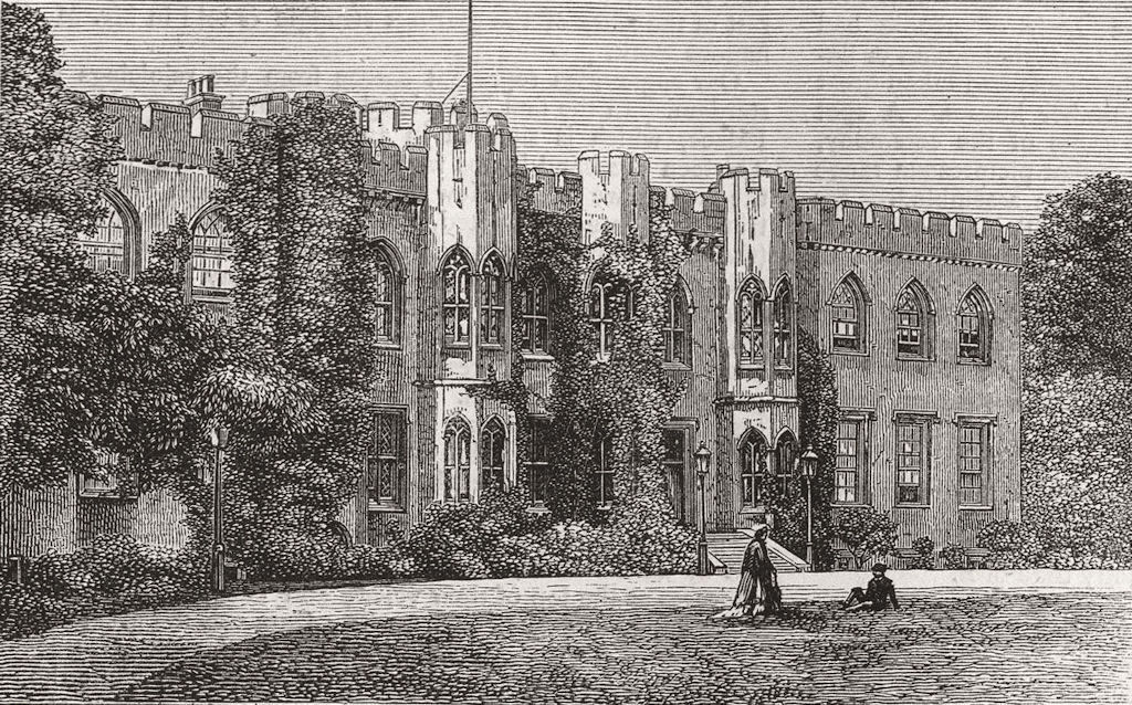 WALES. Cardiff Castle-main Front 1872 old antique vintage print picture