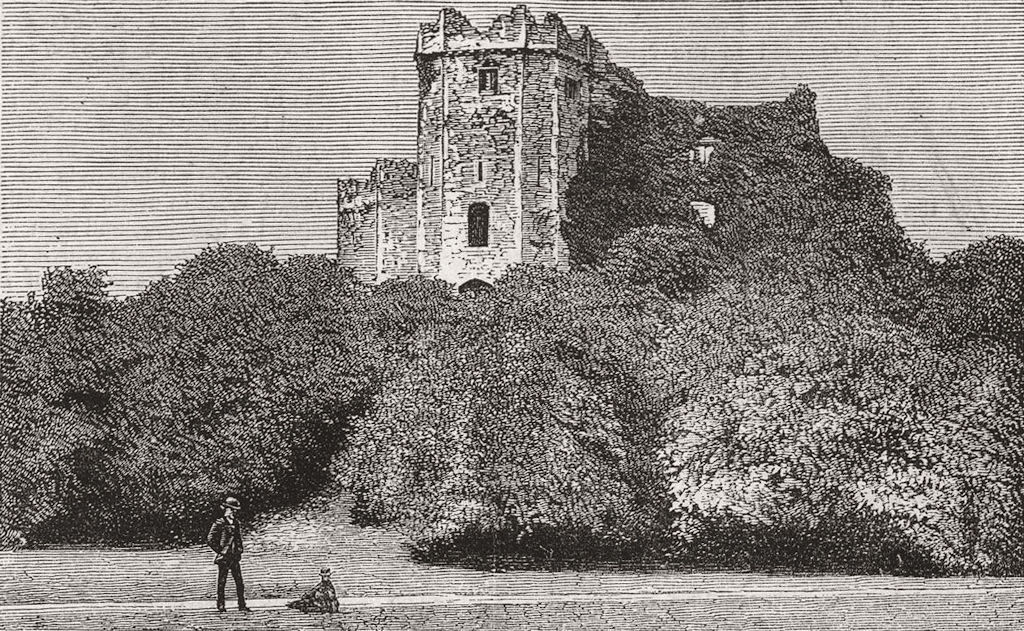 Associate Product WALES. Cardiff Castle-Mount & Keep 1872 old antique vintage print picture