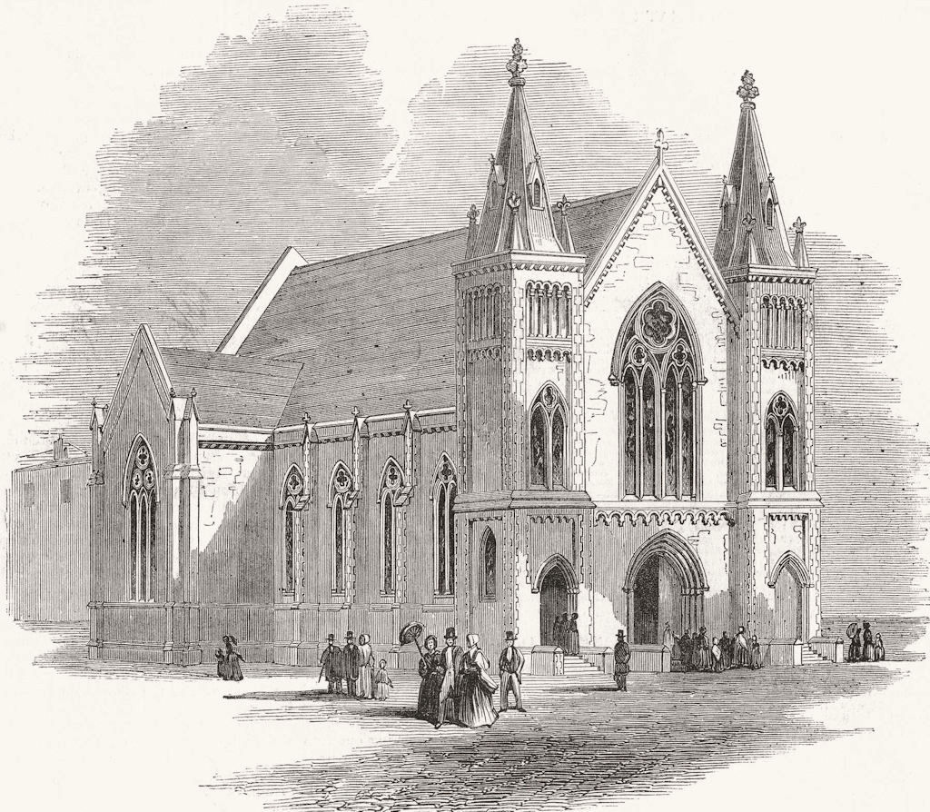 NOTTING HILL. Horbury Chapel  1849 old antique vintage print picture