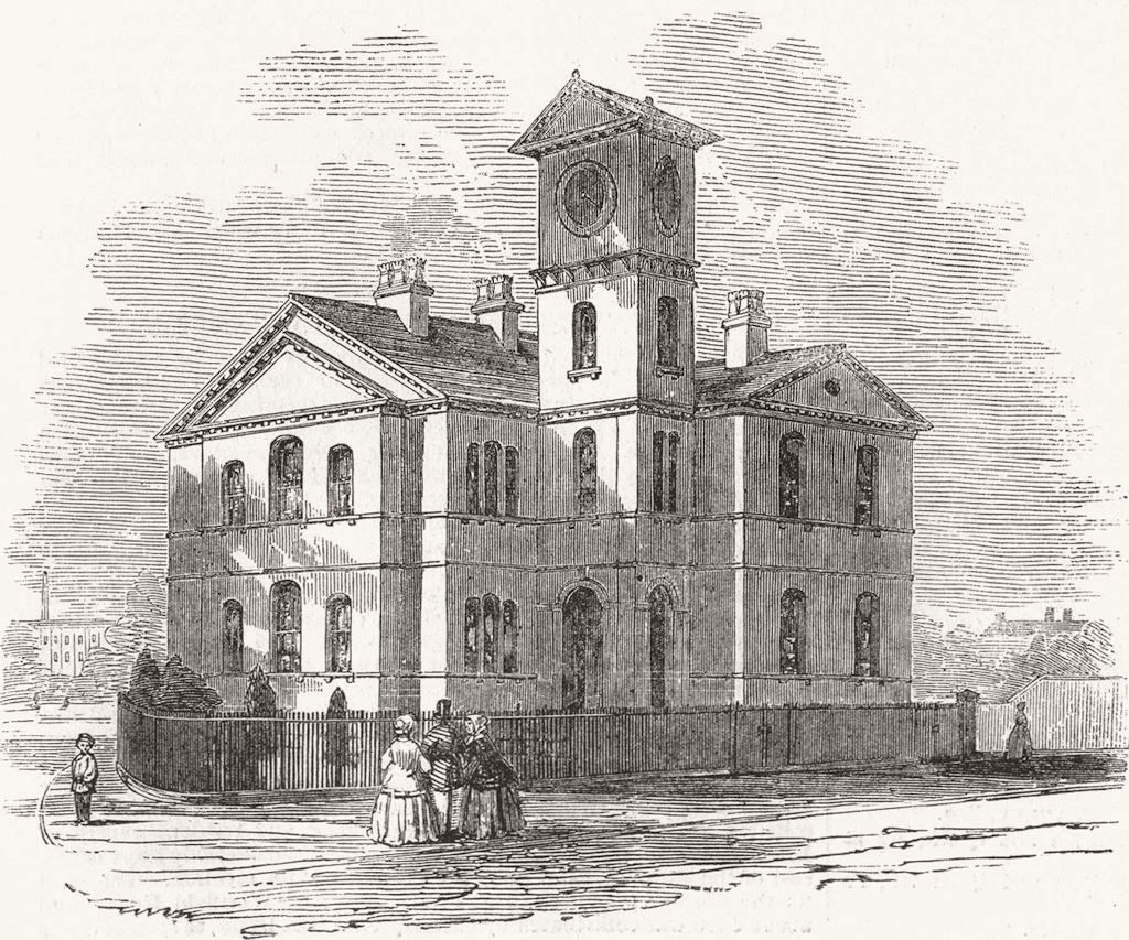DONCASTER. St Jamess Hospital 1853 old antique vintage print picture