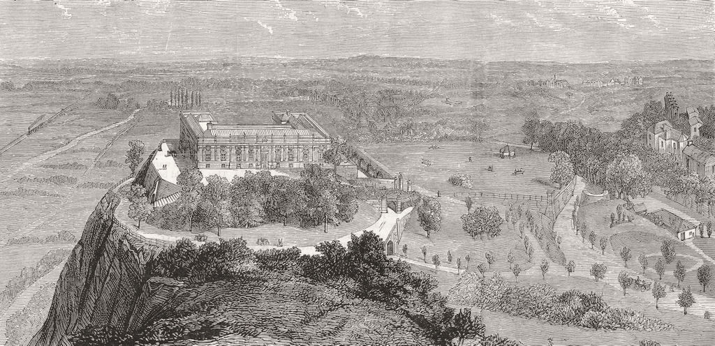 LANDSCAPES. View of the castle 1878 old antique vintage print picture