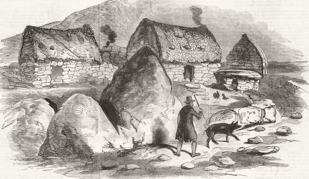 Associate Product IRELAND. Scene in Derrynane Beg 1846 old antique vintage print picture