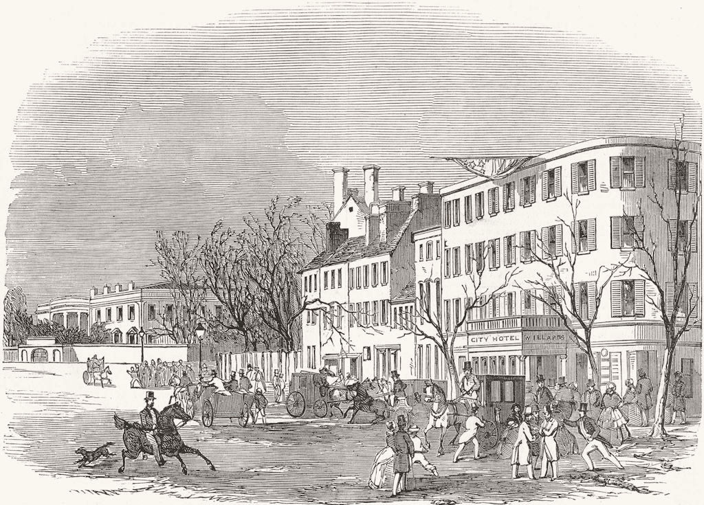 WASHINGTON. White House- 1853 old antique vintage print picture