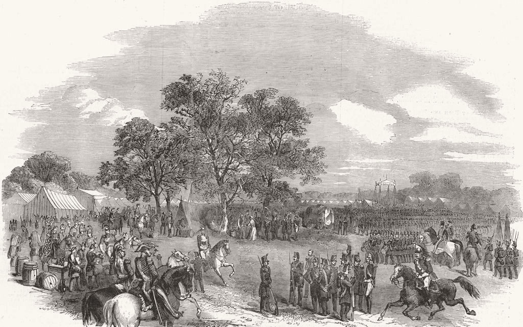 FRANCE. Camp, Plain of Satory, Versailles 1853 old antique print picture