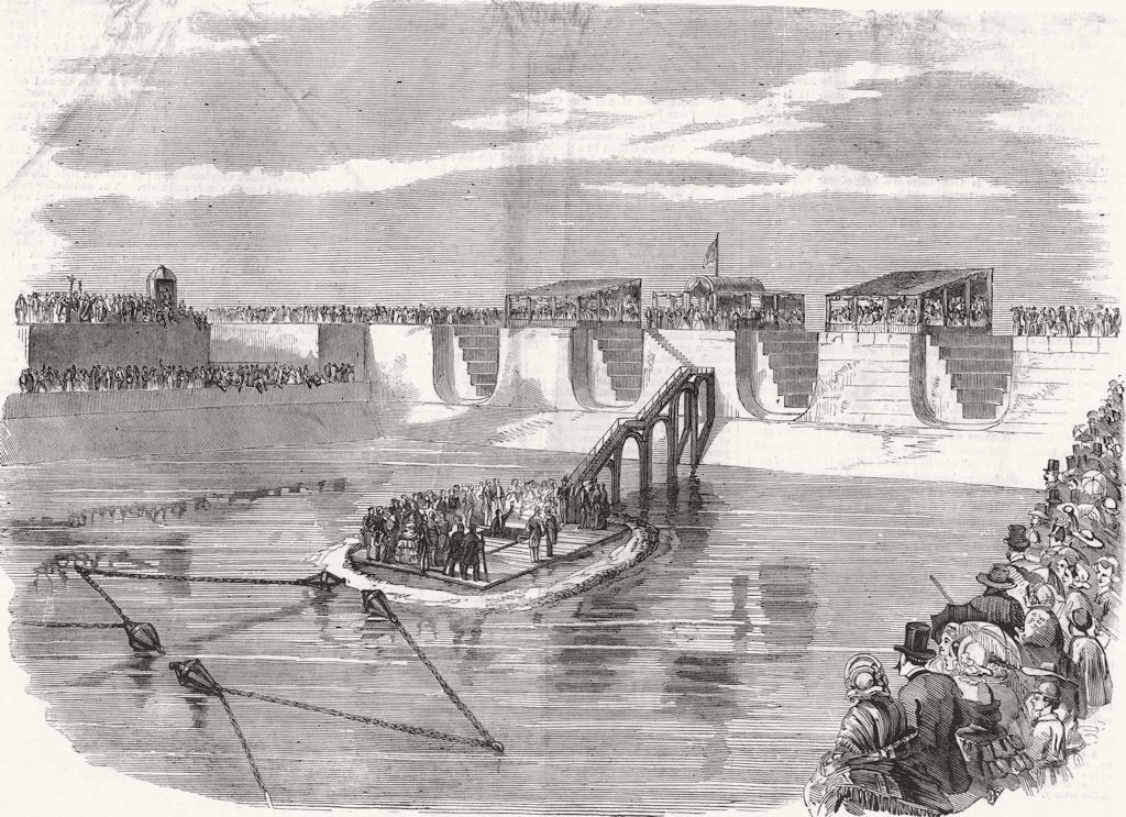 FRANCE. Cherbourg Fetes-unveiling Napoleon Dock  1858 old antique print