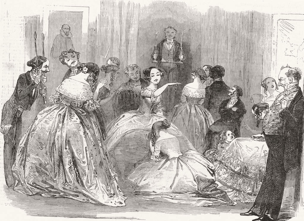 PRETTY LADIES. Forfeits 1849 old antique vintage print picture
