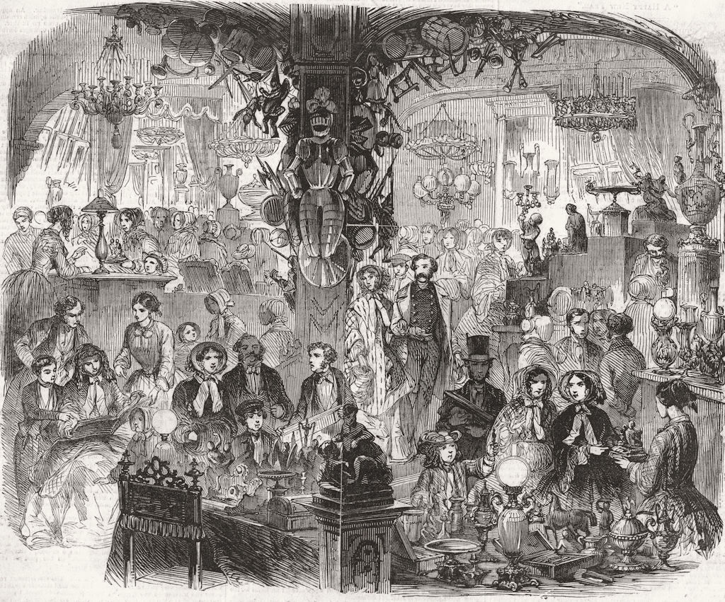 FRANCE. Celebration of new year's day, Paris 1849 old antique print picture