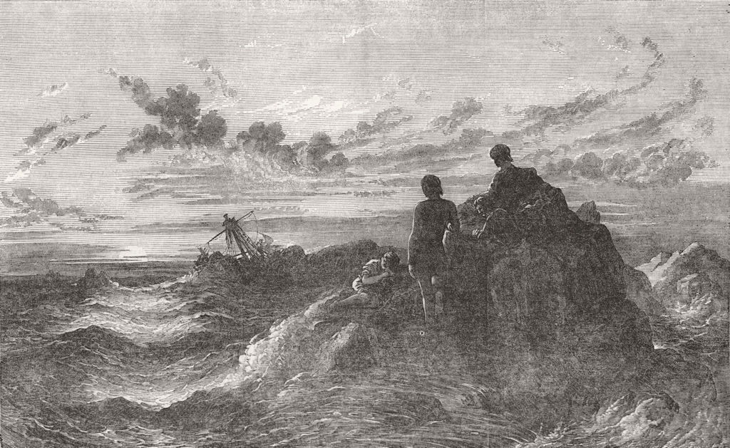 SHIPS. Poor Mariners 1851 old antique vintage print picture