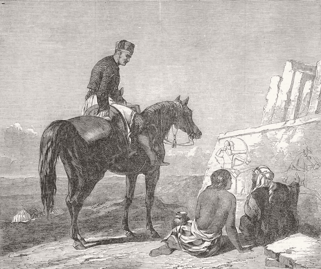 HORSES. He was Mighty Hunter before Lord 1851 old antique print picture